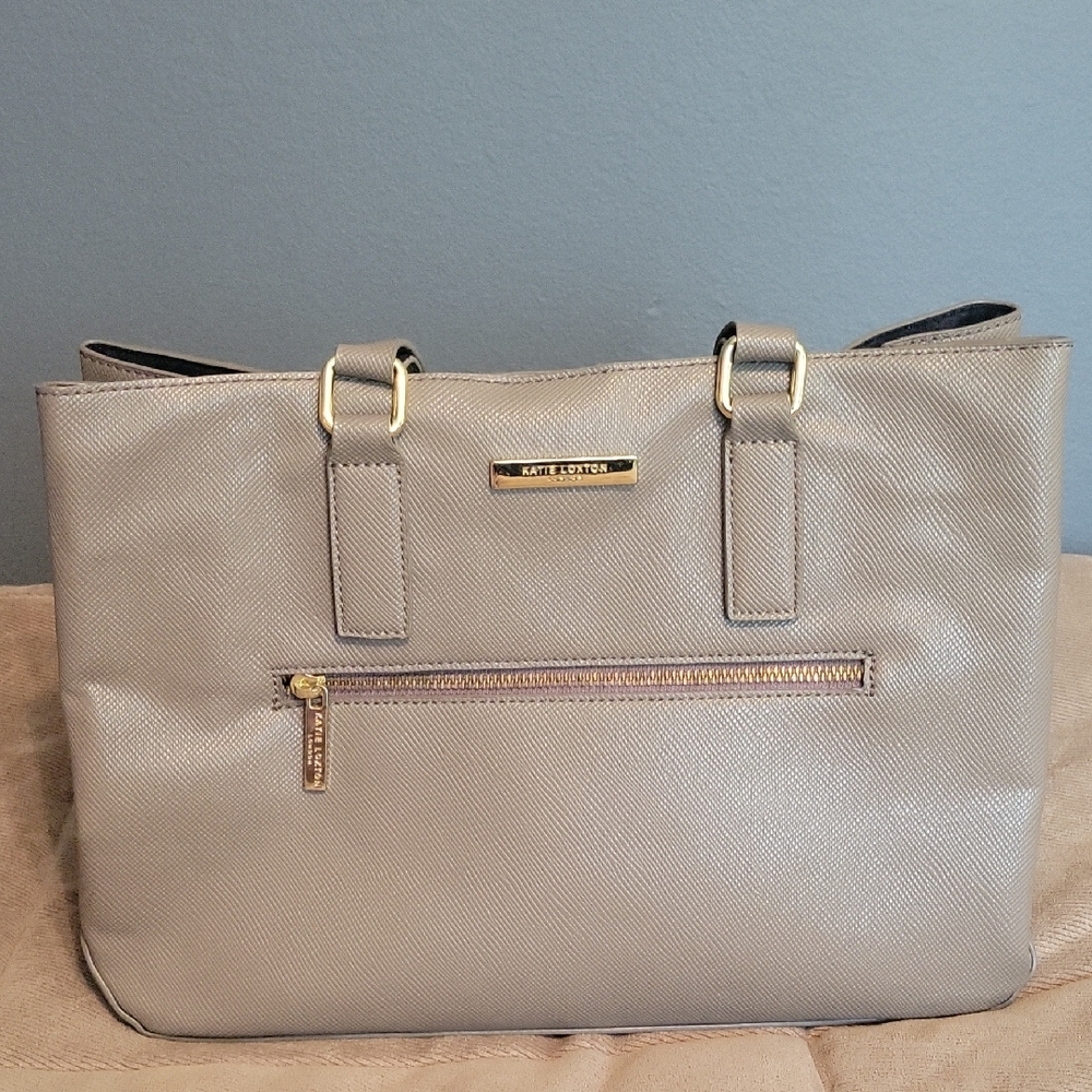 Katie Laxton Elegant Gray Tote Bag